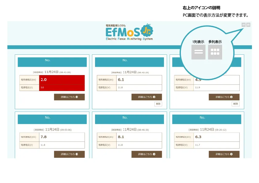 エフモスジュニアの表示画面が更に便利に！